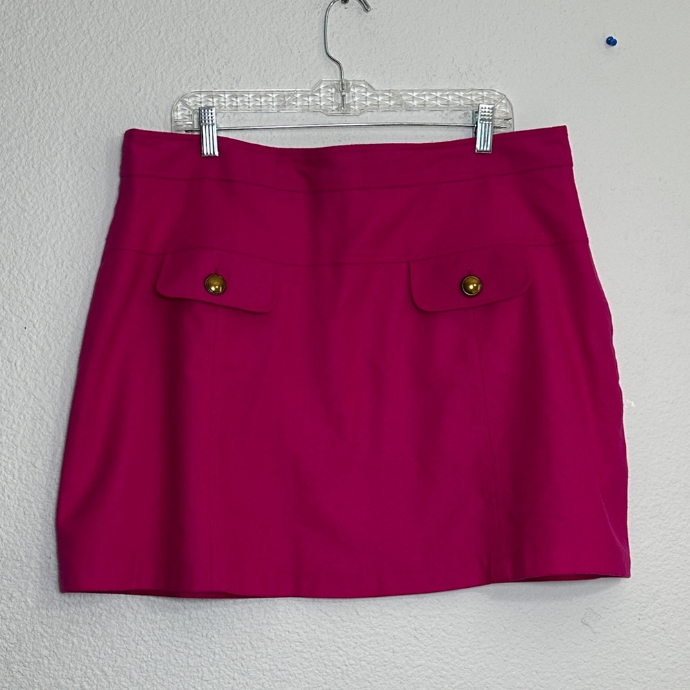 Boden Fuchsia Pink Estella Mini Skirt Wool‎ Blend Womens 16/18 Academia Barbie